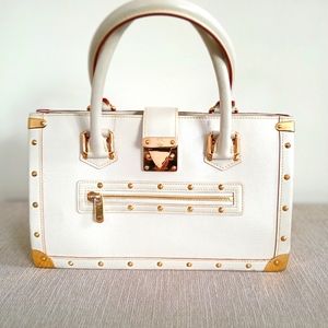Authentic Louis Vuitton Suhali Le Fabuleaux Studded Tote Bag Ivory Leather